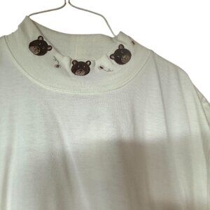 1x Christopher & Banks cream Top with Bear Embroidery